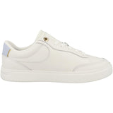 Tommy Hilfiger Sneaker Court Mujer Essential Chic de Piel, Multicolor (Ecru/Breezy Blue), 39