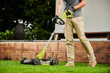 Ryobi RY18LMC30A-120 - Cortacésped 3 en 1 de 18 voltios, Recortadora/cortadora/Barra de Basura, diámetro de 30 cm, 1 batería de 2,0 Ah y 1 Cargador de 1,5 A, RY18LMC30A-120