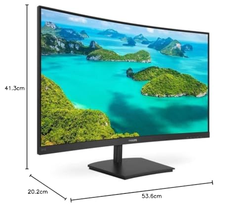 Philips Monitors 241E1SCA/00-24"" Curved 1500R, FHD, 75Hz, VA, FreeSync (1920x1080, 250cd/m, D-Sub, HDMI)"