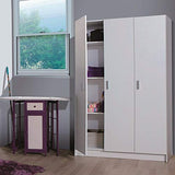 Habitdesign Armario Multiusos 3 Puertas 4 Estantes, 180x109x37 (AltoxAnchoxFondo), Color Blanco Mate