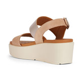 Geox D Xand 2.2s A, Sandalia de cuña Mujer, Dk Skin Champagne, 36 EU