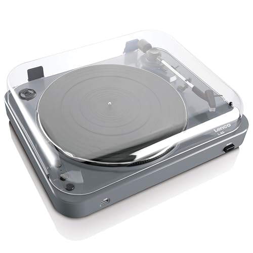 Lenco L-85 - Tocadiscos para Equipo de Audio (MP3, USB), Plateado