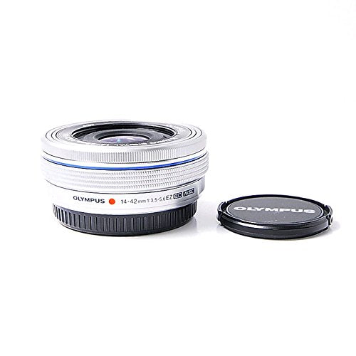 Olympus Objetivo M.Zuiko Digital 14-42 mm F3.5-5.6 EZ, Zoom estándar, Adecuado para Todas Las cámaras MFT (Modelos Olympus OM-D & Pen, Serie G de Panasonic), Plata