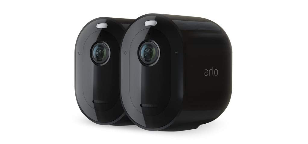 Arlo Pro3, 2 cámaras de vigilancia wifi 2K, faro y alarma integrados, detector de movimiento, visión nocturna en color, audio bidireccional, Prueba Arlo Secure Incluida , Negro