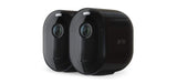 Arlo Pro3, 2 cámaras de vigilancia wifi 2K, faro y alarma integrados, detector de movimiento, visión nocturna en color, audio bidireccional, Prueba Arlo Secure Incluida , Negro