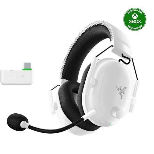 Razer Blackshark V2 Pro (Xbox) - Auriculares E-Sports Inalámbricos de Consola para Xbox S|X & One (Triforce de 50mm, HyperSpeed 2,4 GHz, Micrófono Desmontable HyperClear) Blanco