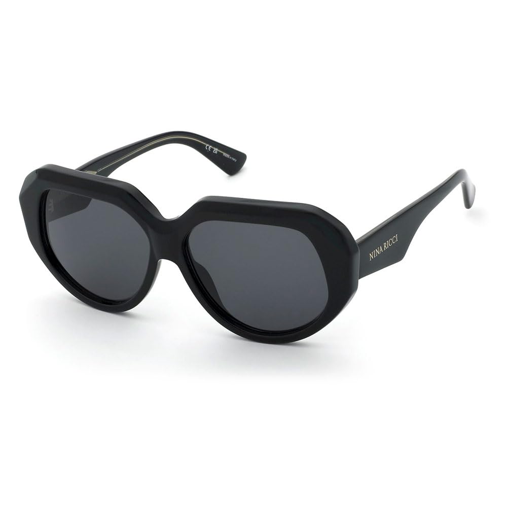 Nina Ricci, SUNGLASSES, SNR435-58-0700, SHINY BLACK, Female