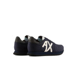 Armani Exchange Openwork Side, Contrast Logo, Microsuede Inserts, Zapatillas Hombre, Blue, 43 EU