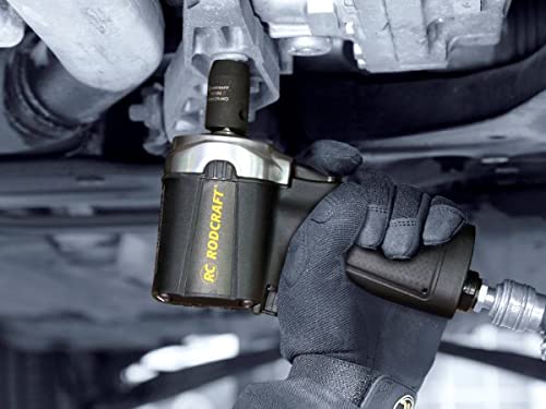 Rodcraft RC2203 - Llave de impacto neumática (1/2", 1254 Nm, 10500 rpm, manejo con una sola mano (derecha/izquierda), regulación de potencia (3 avances, 1 trasero)