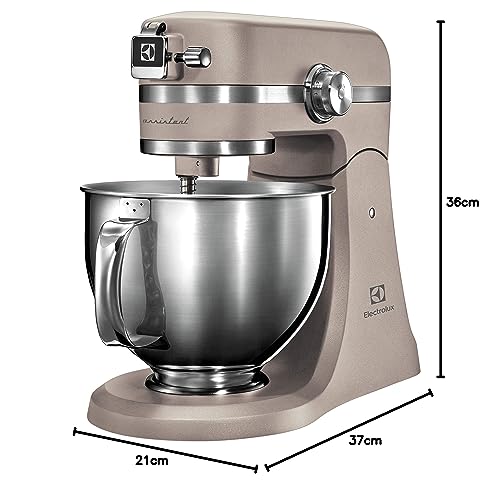 Electrolux Asistente de cocina modelo EKM5570, aparato de cocina con gancho amasador, protección contra salpicaduras, batidor de globos, tapa de fermentación, 1200 W, dos cuencos grandes de 2,9 litros