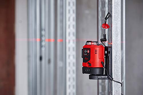 Leica Lino L6R: Nivel láser de línea de 3x360 grados con batería Li-Ion, cargador, adaptador magnético innovador y soporte para pared en una carcasa (láser rojo, alcance de trabajo: 25 m)