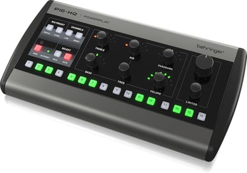 Behringer P16-HQ Channel Mezclador de Monitorización Personal Conversión D/A de Alta Calidad y Control Preciso del Tono