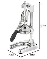 Cilio Exprimidor manual AMALFI | acero inoxidable | exprimidor manual para un 25% más de zumo | bajo esfuerzo | exprimidor profesional | 22,5 x 19,5 x 43,5 cm, cromado