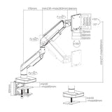 ROLINE Brazo LCD, Montaje en Mesa, Resorte de Gas, 5 articulaciones, máx. 20 kg