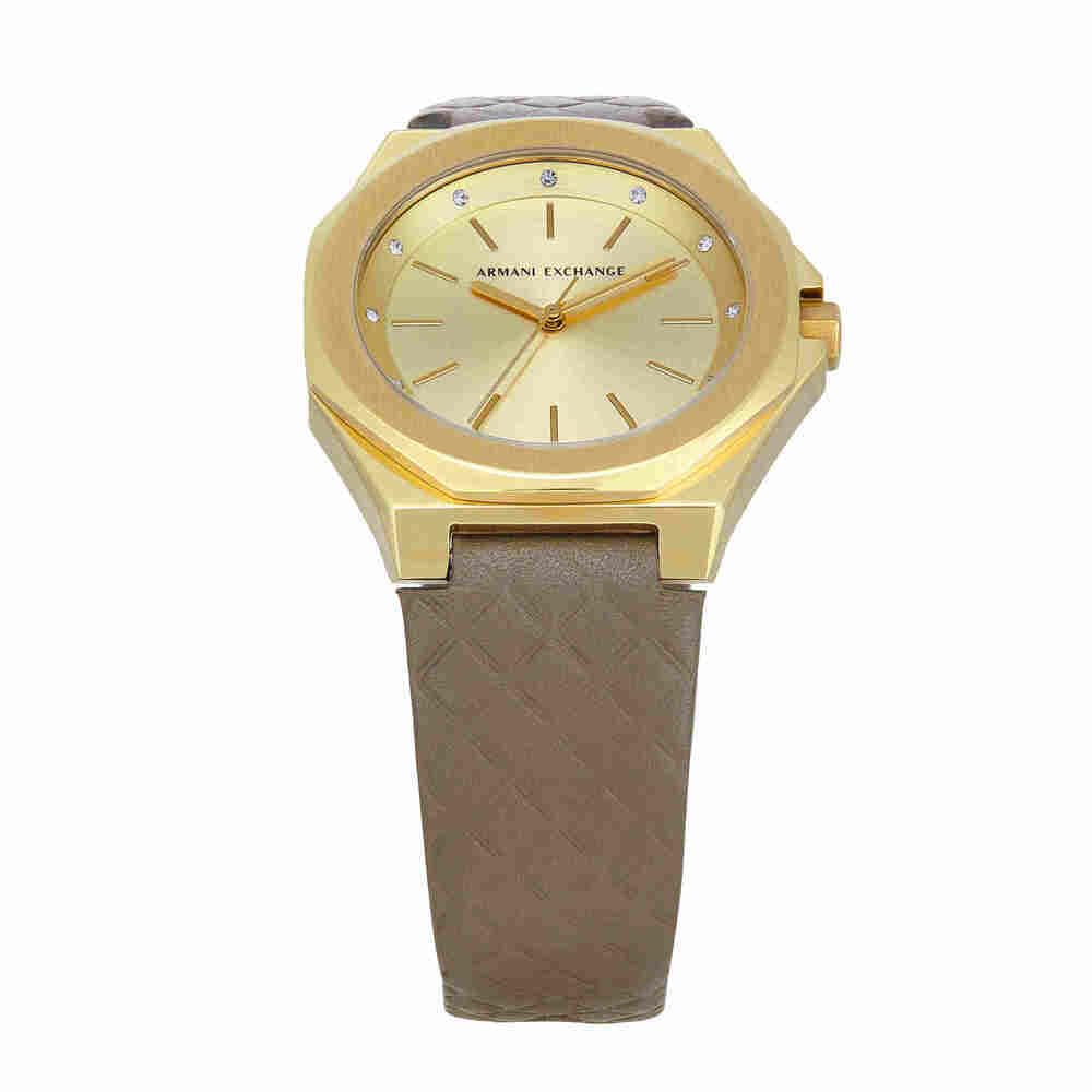 Armani Exchange Orologio da Donna, Movimento al quarzo a tre lancette e cassa da 34 mm con cinturino in Acciaio o Pelle