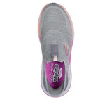 Skechers MAX Cushioning Arch Fit 2.0 Cambridge, Zapatillas Mujer, Gray Textile/Pink Trim, 39 EU