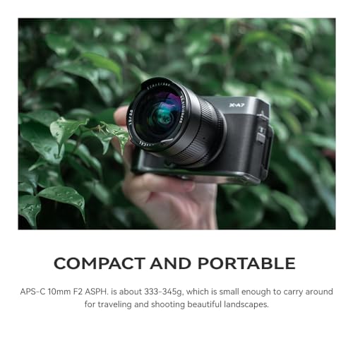 TTArtisan APS-C - Lente de Cuerpo de Metal F2 de 10 mm Compatible con Montura Fuji X, Color Negro