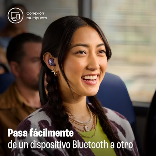 JBL Live Buds 3 Auriculares inalambricos de botón,True Wireless con cancelación de ruido adaptable, hasta 40 horas de reproducción, Bluetooth, audio de alta resolución, violeta