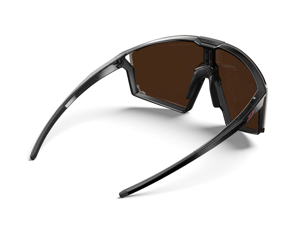 Julbo Edge Gafas DE Sol, Negro TRANSLU Logos Naranja Fluo Mate, Talla única Unisex Adulto