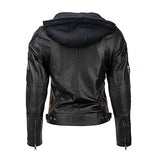 URBAN 5884 Chaqueta Moto Mujer de Cuero Leather '58 LADIES', Cazadora Moto de Piel de Cordero, Armadura Removible para Espalda, Hombros y Codos Aprobada por la CE, Negro, 2XL (UR-156)