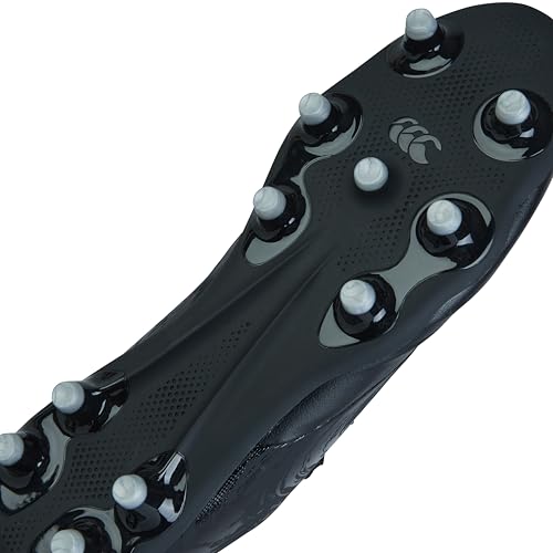 Canterbury Phoenix Genesis Pro, Botas Unisex Adulto, Negro/Metálico Plateado, 40 EU