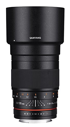 Samyang SY135M-C 135mm f/2.0 ED UMC Teleobjetivo para cámaras Canon EF Digital SLR, Color Negro