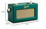 Roberts Revival Uno BT Dab+/FM/Bluetooth Radio Portátil Reloj Despertador, Verde Oscuro