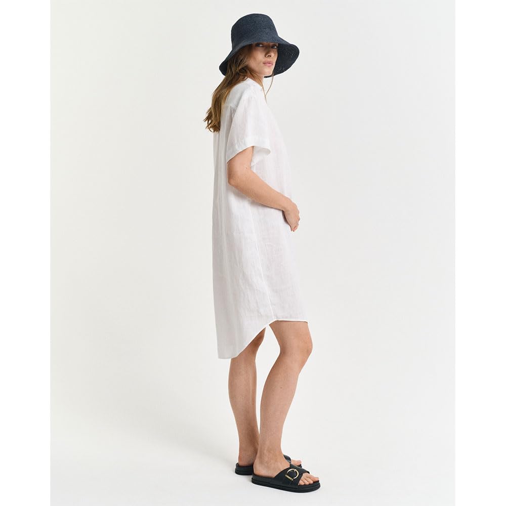 GANT Rel Linen Caftan Vestido, Blanco, 36 Mujeres