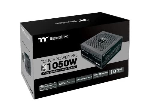 Thermaltake Toughpower PF3 1050W Gen 5 | ATX 3.0 | PCIe Gen 5 Ready | Smart Zero Fan | 80 Plus Platinum | Fully Modular