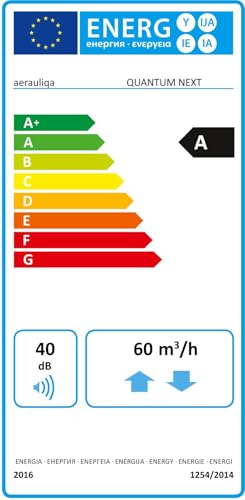 AERAULIQA Quantum Next Unidad de VMC descentralizada de flujo alterno, recuperación de calor, supersilenciosa, con mando a distancia multifunción, diám. 158 – Cód.003015