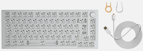 Glorious Gaming GMMK PRO 75% Barebones (solo carcasa) - Teclado gaming mecánico modular, TKL, carcasa de 1,5 kg, RGB, personalizable, switches de 5 pines, distribuciones internacional / ISO - Blanco