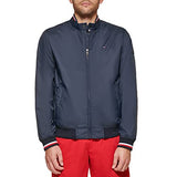 Tommy Hilfiger Men's Lightweight Varsity Rib Knit Bomber Jacket Chaqueta Shell, Poli Azul Marino, L para Hombre