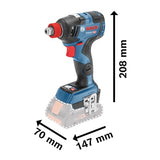 Bosch Professional 18V System GDX 18V-200 + GSR 18V-55 - Set llave de impacto + atornillador a batería (2 baterías x 4.0 Ah, en maletín)