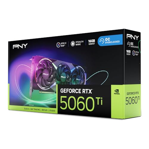 PNY GEFORCE RTX 5060 Ti 16GB ARGB Overclockeado Triple Ventilador DLSS 4