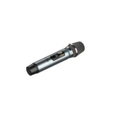 C.Perkins - Mic-Pro-HF - Micrófono de Mano inalámbrico UHF a Pilas y Receptor Jack de 6,35 mm - UHF 863-865MHz - Metal Gris