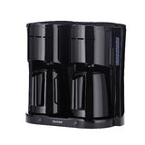 SEVERIN - Cafetera de goteo Duo hasta 16 tazas, Cafetera de filtro compacta / Cafetera americana con 2 jarras termo, Con Desconexión Automática, Negro, KA 9315