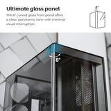 MONTECH HS02, ATX Mid-Tower PC Case, Gaming PC, High-Airflow, Reversible Layout, Sturdy Curved Tempered Glass Front Panel, Sink-in Design, Toolless Panels, Black, US