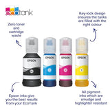 Epson Botellas de Tinta Originales EcoTank de la Serie 113 Colores Cian, Magenta, Amarillo y Negro