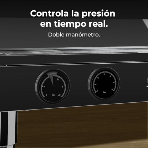 Cecotec Cafetera Express Barista Baristeo Mattina 2X. 4200W, Bomba Rotatoria 9 Bares, Caldera Triple, Pantalla Pid, Caudalímetro, Doble Manómetro, 4200W, Extracción Crema, Diseño Profesional
