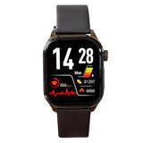 Knauermann Pro 3 (2024) Negro – Reloj Sanitario Smartwatch con función telefónica – Sensores OSRAM – Función ECG + HRV – BT Bluetooth – apnea del sueño – presión Arterial – Correa de auténtica,