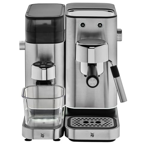 WMF Lumero - Molinillo de café espresso eléctrico, 150 W, botones táctiles LED, 40 grados de molienda, contenedor de harina de café, acero inoxidable Cromargan mate