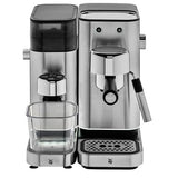 WMF Lumero - Molinillo de café espresso eléctrico, 150 W, botones táctiles LED, 40 grados de molienda, contenedor de harina de café, acero inoxidable Cromargan mate