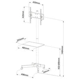 Ergosolid Falco-24 - Soporte de Suelo para TV, con Ruedas para Pantallas LCD LED y TV Curvas de 23"-55", Capacidad de Carga 25 kg, Negro