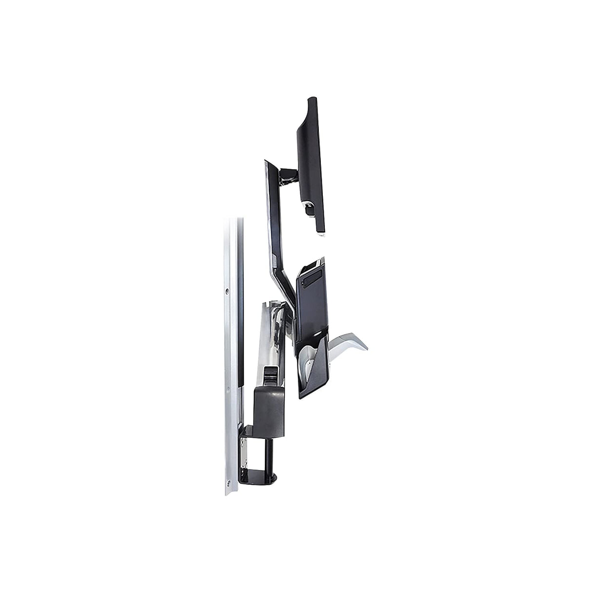 Ergotron StyleView Sit-Stand Combo Arm with Worksurface - Soporte de pared para pantalla plana (14.5 kg, 609.6 mm (24"), 75 x 75.100 x 100 mm (2.95 x 2.96 x 3.94"), 0-640 mm, -30-30 °, 0-360 °)