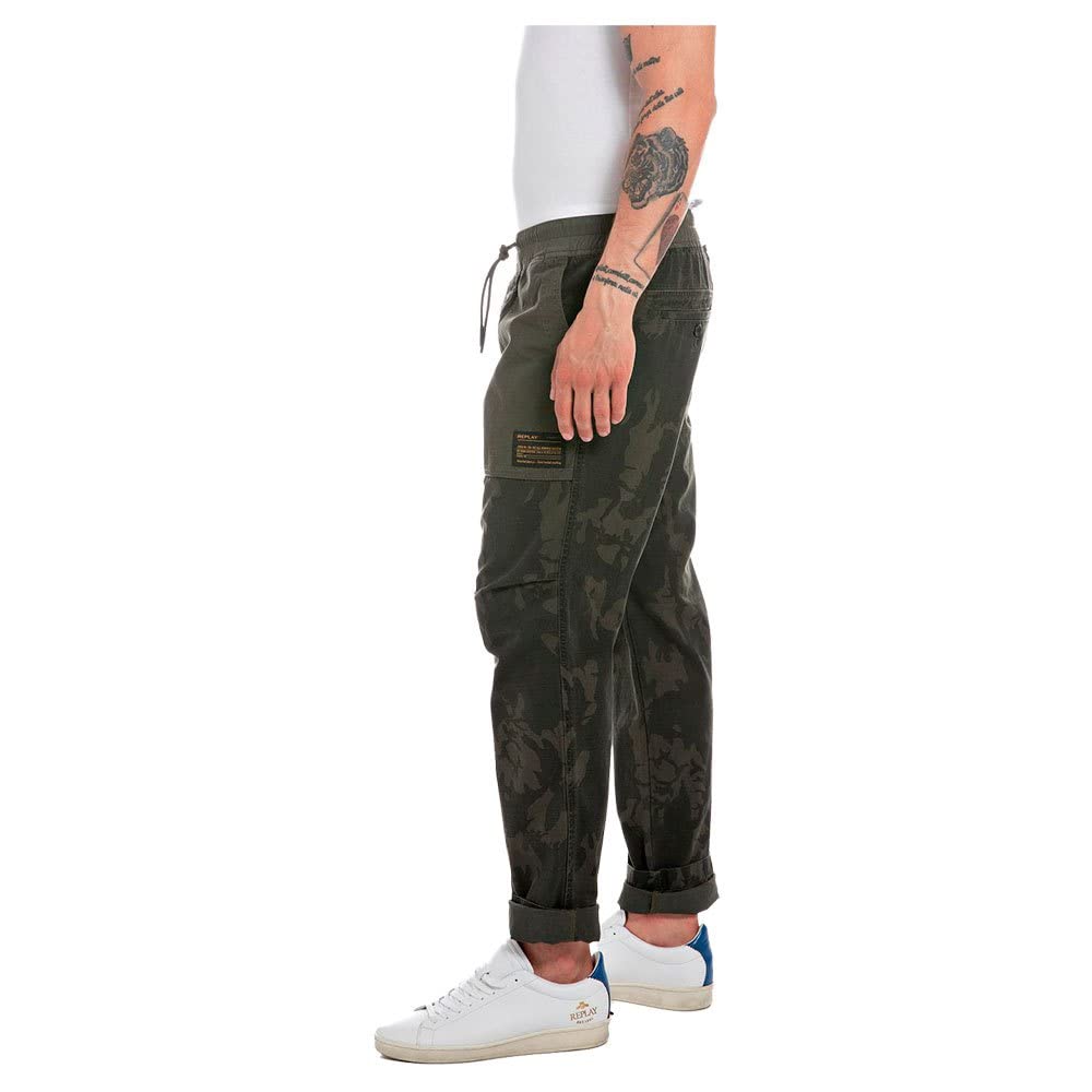 REPLAY M9933, Pantalón de vestir para Hombre, Verde (Military Camouflage 010), 30W / 32L