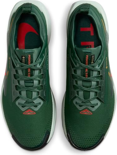 NIKE Pegasus Trail 5 Gore-Tex, Sneaker Hombre, Fir Bright Crimson Clay Green, 45.5 EU
