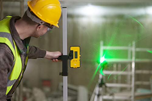 Stanley FatMax - Receptor láser giratorio para láser verde, gran alcance de trabajo: diámetro 600 m, radio 300 m, 2 niveles de precisión, ventana receptora extragrande, color negro y amarillo