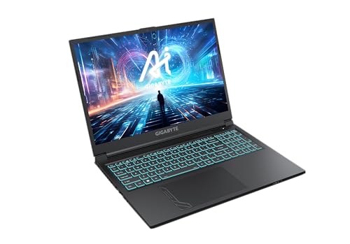 GIGABYTE Portátil Gaming G6 KF - 16,0 Pulgadas, 165Hz FHD, Intel Core i7-13700H, RTX 4060 GPU, 16GB DDR5 4800MHz, 512G SSD, FreeDOS, G6 KF-73ES893KD