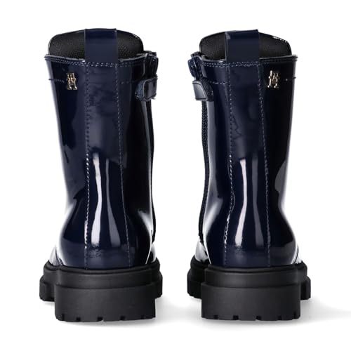 Tommy Hilfiger, Botín cierre con cremallera y cordones para niñas, Kessy, Blu, 39