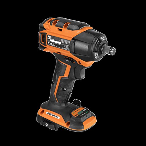 AEG - Llave de Impacto 18V Compacta PRO18V Brushless (Sin Batería) - 6 Modos - Par 300 Nm - Aplicaciones Apriete y Afloje Automóviles y Trabajos Estructurales Medianos - BSS18C12ZB6-0